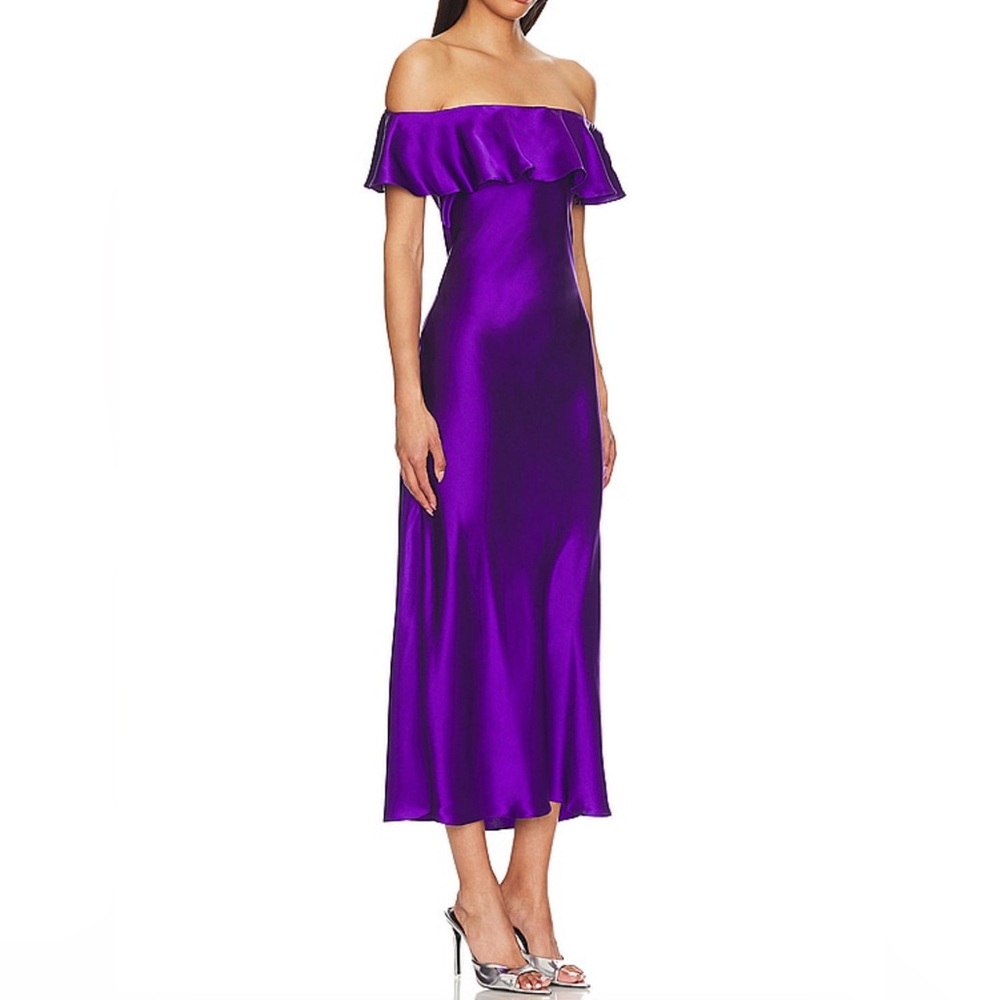 DANNIJO Off the Shoulder Dress in Violet, Size XS - Picture 3 of 16
